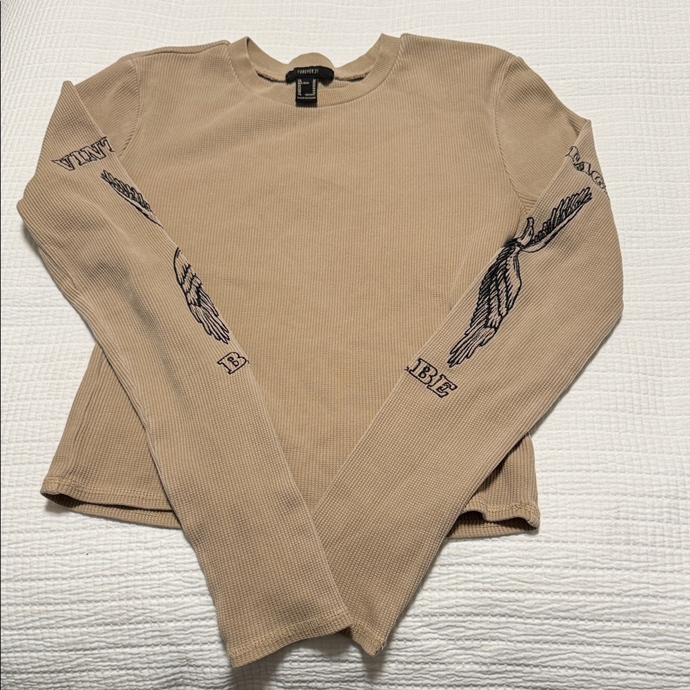 Forever 21 Tan Long Sleeve Tee